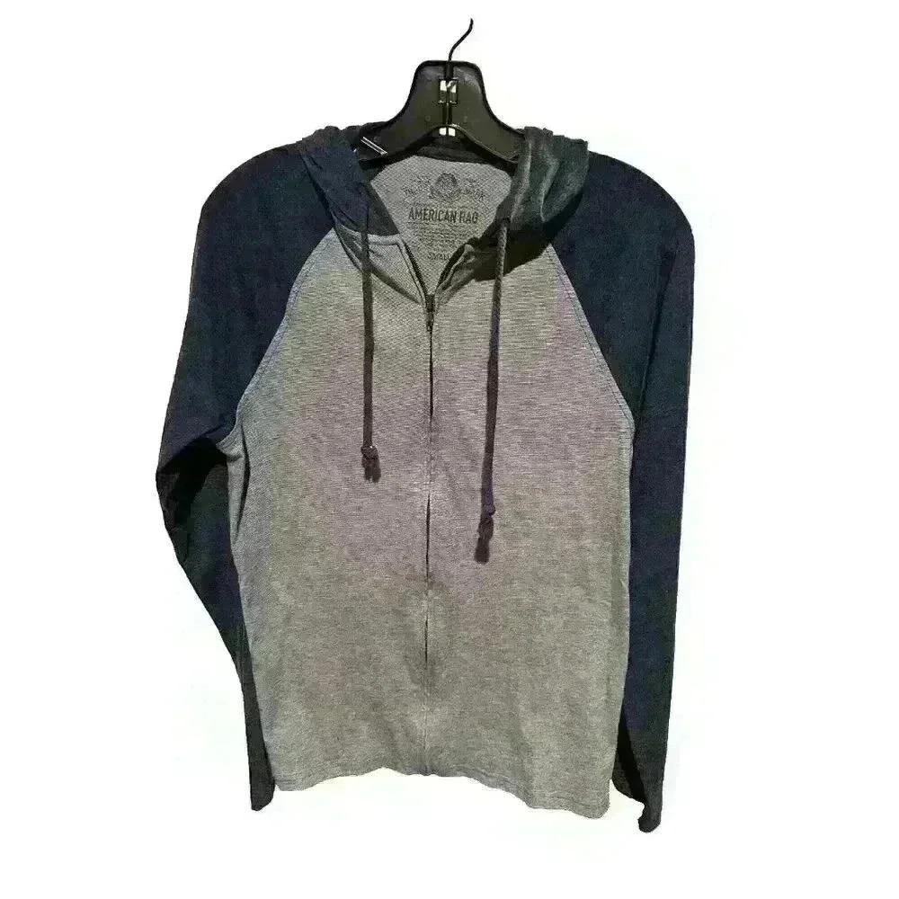 Boys L XL Young Mens Small grunge American Rag Zip-Up Hoodie